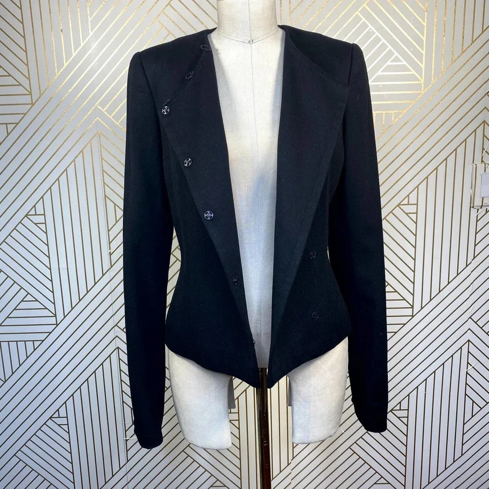 Chloe Black Tailored Asymmetric Blazer Jacket - Picture 7 of 12